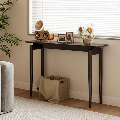 AQIMUELE Wood Console Table Black Entryway Table, Thin Console Table, Sofa Tables for Living Room (47.2'') - color: Black, size: 47.2"W x 11.8"D x 29.9"H