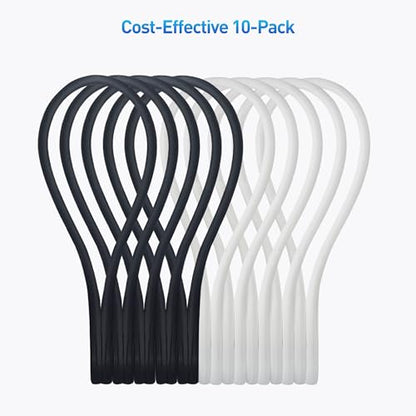 Cable Matters 10-Pack Ultra Strong Silicone Magnetic Cable Ties, Magnetic Cord Ties/ZipTies/Cord Organizer, Black and White - style: 10-Pack