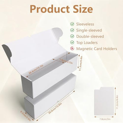 RLAVBL 8-Pack 1100 Count Trading Card Storage Box with 32 Dividers, 15 inch 8800+ Card Box for MTG, TCG, Toploaders, and Sports Cards Organizer - size: 8 Pack