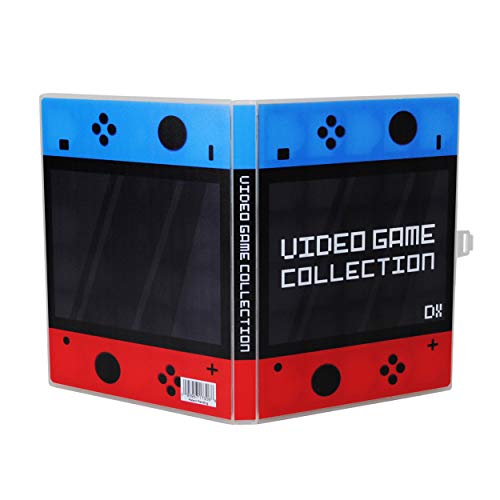 UniKeep Game Case for Nintendo Switch Cartridges - Holds 60 Video Games Securely in Foam | Heavy Duty Compact Travel Storage Binder & Protective Holder Organizer with Snap-Lock Closure - color: red / blue