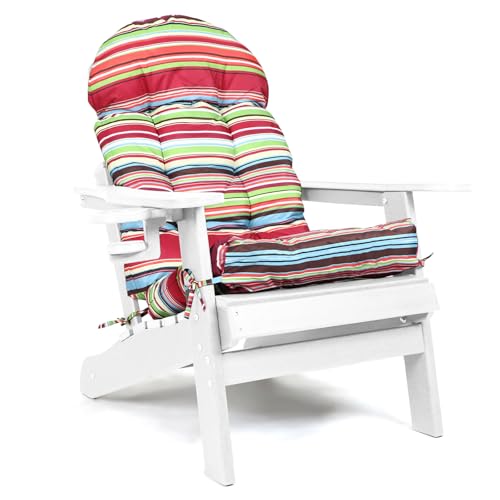 Adirondack Chair Cushion, Rocking Chair Cushions High Back, Thickened Patio Chair pad for Indoor and Outdoor, 44''L x 19''W x 4''H - color: Rainbow Stripes, size: Set of 1