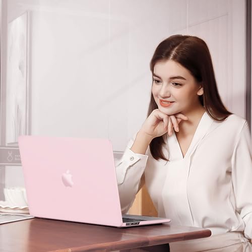 MOSISO Ultra-Thin & Seamlessly Closes Cover Compatible with MacBook Air 13 inch Case M5 M4 M3 M2 2026-2022 A3449 A3240 A3113 A2681, 2 in 1 Kit Anti-Fingerprints Shell for Mac Air 13.6, Baby Pink - color: Baby Pink