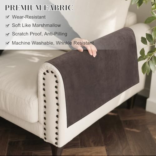 Couch Arm Covers Sofa Arm Covers Set of 2, Waterproof Couch Cover Armchair Cover for Recliner, Non Slip Sofa Headrest Covers Armrest Cover Couch Slipcover Protector, Coffee - color: Coffee
