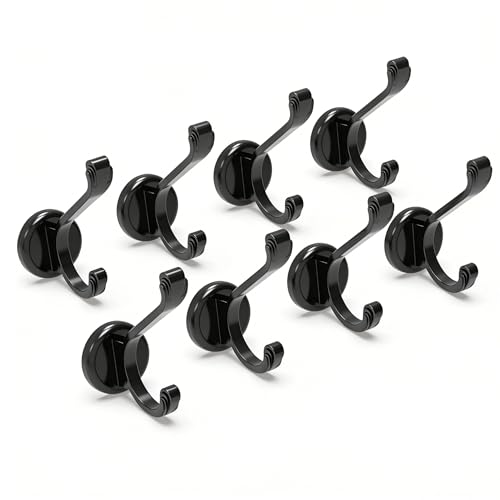 Ant Mag Magnetic Hooks Heavy Duty 140lbs Neodymium Magnet Metal Wall Hooks for Hanging Coats Robes Backpacks Bags Hats Keys Mugs Cups Towels 8 Pack - size: D1.65in Style1 8 Pack