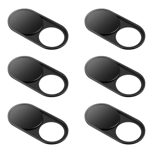 CloudValley Upgrade Webcam Camera Cover, [6-Pack] 0.023 inch Metal Camera Cover Slide for Mac, iPad, MacBook Pro, MacBook Air, Laptops, PC/Computer, Tablets, Web Blocker Protect Your Privacy - color: Black-Oval, size: 6 packs webcam cover