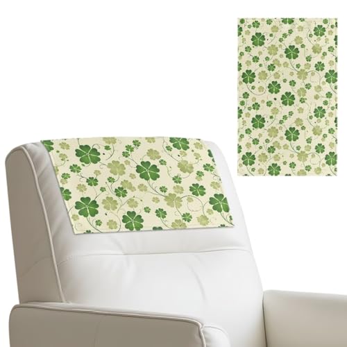 St. Patrick's Shamrock Cover for Recliner Non-Slip Recliner Head Protector Breathable Lightweight Slipcover for Couch Easy to Clean St. Patrick's Day Home Decor, 2 Packs - color: St. Patrick's Shamrock