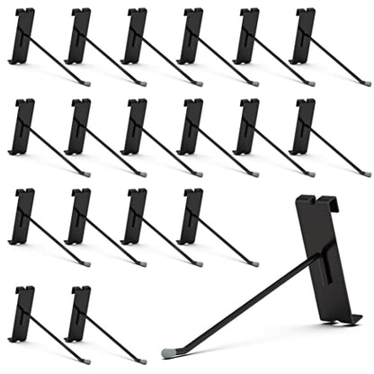 HUHOLE 50 Pack 6 Inch Black Gridwall Hooks Metal Display Hangers | Fits 3 x 3 Inch Wire Grid Panels, 20 lb Capacity Hooks for Retail Store, Craft Fair, Jewelry Rack and Garage Organizer - size: 6 Inch