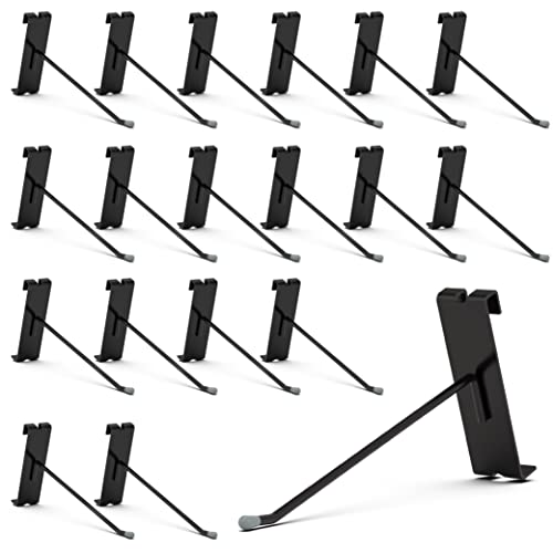 HUHOLE 50 Pack 6 Inch Black Gridwall Hooks Metal Display Hangers | Fits 3 x 3 Inch Wire Grid Panels, 20 lb Capacity Hooks for Retail Store, Craft Fair, Jewelry Rack and Garage Organizer - size: 6 Inch