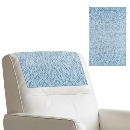 Blue Recliner Chair Covers for Headrest, Hair Oil Resistant Recliner Headrest Covers, Stretch Leather Couch Cover, Dust-Proof Furniture Protector, 2 Packs - color: Blue