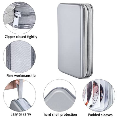 DVD Case, Bivisen CD Case Holder Wallet Binder 96 Capacity CD/DVD Cases Storage Holder Binder Organizer Wallet Book for Car Home Travel (Silver) - color: Silver