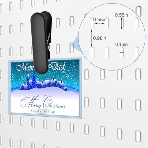 Black Pegboard Clips, 20 Pcs Metal Pegboard Accessories Clips, Pegboard Clips for Hanging Photos, Pegboard Attachment Clips for Kitchen, Bathroom, Living Room, Office - color: Black