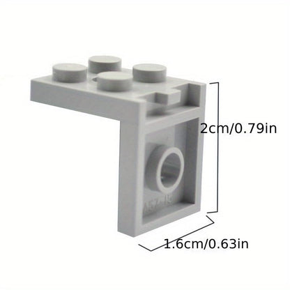Display Stand for Mini Figure, 100 Piece Classic Gray Bracket Plate Bulk, Compatible with Lego Parts and Pieces - color: Gray
