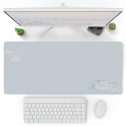 Pixio Mouse Pads - 36 x 16 inch XXL Sleepy Bear Cloud Blue Multifunctional Large Desk Mats for Gaming, Office, Desktop Anti-Slip Waterproof Washable Computer Mouse Mat - color: Blue Sleepy Bear Cloud