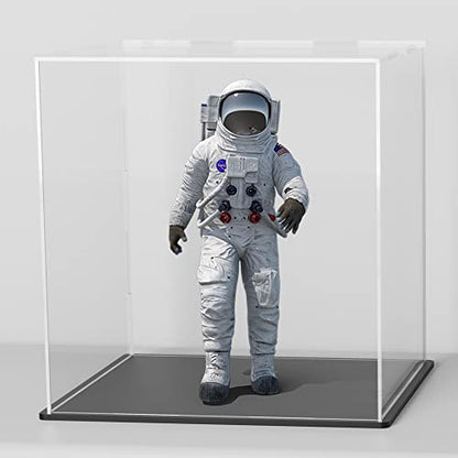 Acrylic Display Case, Super Clear Displaying Box with Matt Base and Lid for Toys, Figures, Collectibles (9x9x9 inch) - color: Matt Black, size: 9x9x9 inch