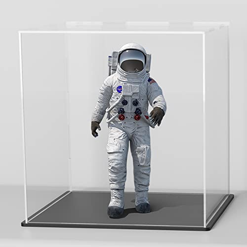 Acrylic Display Case, Super Clear Displaying Box with Matt Base and Lid for Toys, Figures, Collectibles (9x9x9 inch) - color: Matt Black, size: 9x9x9 inch