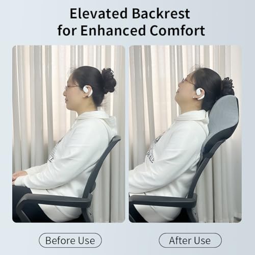 Office Chair Headrest, Adjustable Neck Support Pillow with Removable Washable Cover - Head Rest Attachment for Office Chairs and Wheelchairs, Neck Pillow for Desk Chair Napping (Grey) - color: Grey
