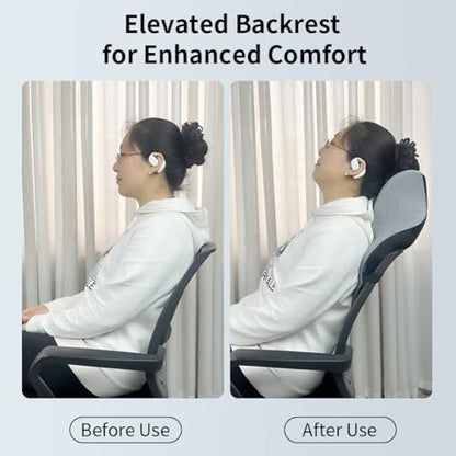 Office Chair Headrest, Adjustable Neck Support Pillow with Removable Washable Cover - Head Rest Attachment for Office Chairs and Wheelchairs, Neck Pillow for Desk Chair Napping (Grey) - color: Grey