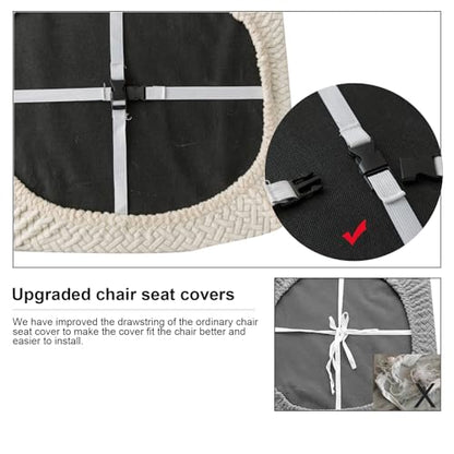 Genina Seat Covers for Dining Room Chair Seat Slipcovers Kitchen Chair Covers (Beige, 6 Pcs) - color: Beige, size: 6 PCS