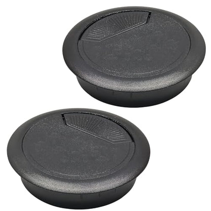 Desk Grommet 3-1/8" (80 mm), Desk Cord Hole Cover, Cable Grommet ABS Plastic, Desk Hole Grommet for Office and Home Table Cable, Detachable Adjustable Cable Cord Organizer (Black 2 Pcs) - size: 3-1/8" (80 mm), style: 2 pcs Black