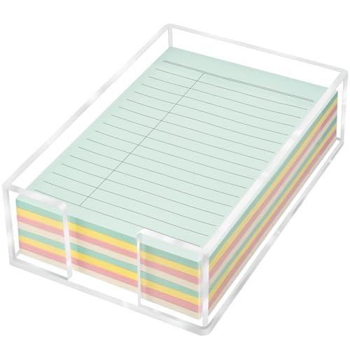 Acrylic Sticky Note Holder, 4 x 6 Crystal Clear Sticky Note Dispenser Acrylic Notepad Holder for School Home Office Desk Organization - size: 4x6"