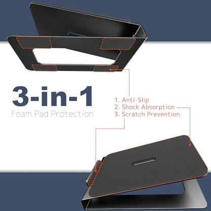 Desk Speaker Stands for Most Bookshelf Speakers,22 lbs Capacity, 16° Tilt Angle Speaker Risers with Anti-Vibration Pads,Compact for 3"-4" Studio Monitors,Space-Saving Stands for PC Speakers,Black - size: Height: 2.87"