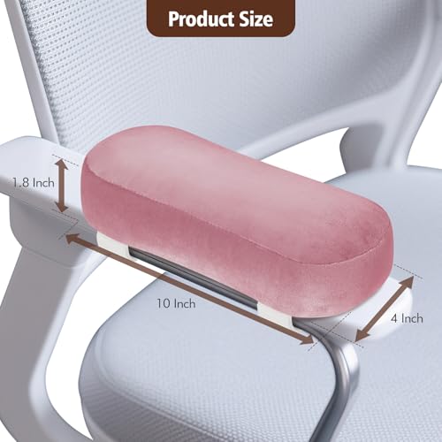 WdFour 2-Pack Non-Slip Armrest Pads for Office & Gaming Chairs - Ergonomic Forearm Support Pillow for Desk, Computer & Wheelchair, Pressure Relief Cushions (Pink) - color: Pink