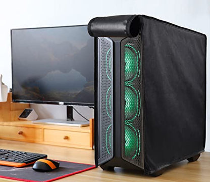 PC CPU Desktop Host Dust Cover Protector, Waterproof Desktop Mid-Tower Computer Host Dustproof Cover Full Case with Zipper, Anti-Static CPU Tower PC Dust Covers (10.6W x 20.5H x 24.6D)