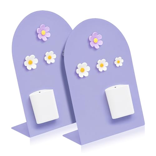 Desk Magnetic Message Board, Metal Bulletin/Memo Board with Magnetic Pen Holder and Flower Pins with Stand, Souvenir/Photo Display Board for Home, Office, Dormitory, Apartment, 8 * 11Inch - color: Purple
