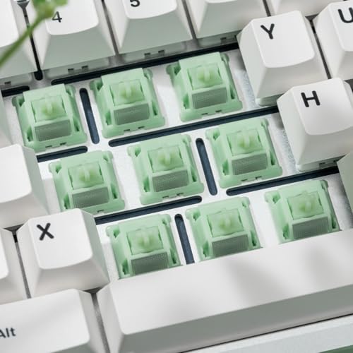 OOCTPK Chilkey Jade Green Keyboard Switches, 5 Pin PCB Mount Pre-lubed Switches Linear with POM Housing, UPE/Stainless Steel Stem for Mechanical Gaming Keyboard (35pcs) - color: WS Switches-Turquoise-35Pcs