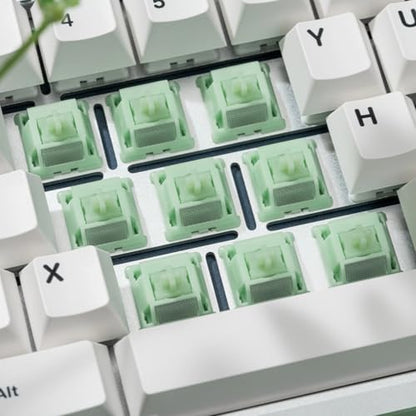 OOCTPK Chilkey Jade Green Keyboard Switches, 5 Pin PCB Mount Pre-lubed Switches Linear with POM Housing, UPE/Stainless Steel Stem for Mechanical Gaming Keyboard (35pcs) - color: WS Switches-Turquoise-35Pcs