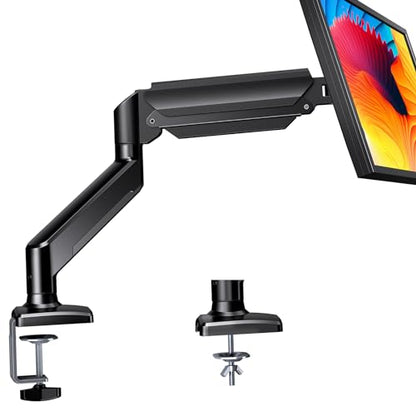 ErGear Single Monitor Arm for 13-36 inch Screens, Adjustable Gas Spring Monitor Mount Holds up to 22 lbs, Computer Monitor Stand with VESA Mount, C-Clamp & Grommet Base, Max VESA 100x100mm - size: 13"-36", style: Single Arm