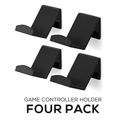 BRAINWAVZ Game Controller Holder Wall Mount Stand (4 Pack) For XBOX, PS5, SERIES X, ONE, PS4, PS3, SWITCH, NINTENDO, PC & MORE, Fits Latest & Retro Gamepads, Stick On, Easy To Install, UGC1 - color: 4 Pack