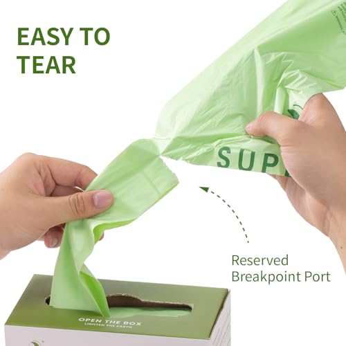 SUPERBIO 13 Gallon Flat Top Compostable Food Waste Bags, 50 Count, 2 Pack, 49.2L, 0.87 Mil, ASTM D6400 BPI and OK compost INDUSTRIAL - color: 13 Gallon Flat Top, 100 Count (2 Pack)