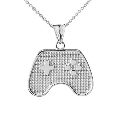 Claddagh Gold Fine Sterling Silver Video Game Controller Charm Pendant Necklace
