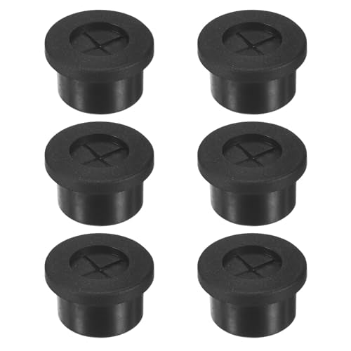 M METERXITY 6-Pack Rubber Grommets for Wiring 16mm Desk Grommet Double-Sided Flexible Cable Cord Grommet Desk Hole Cover for Cables/Wires Through Protection Cable Grommet [Black] - size: 16mm