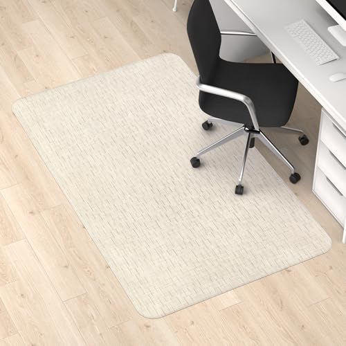 Blvornl Office Chair Mat for Hardwood Floor and Low Pile Carpet, 45" x 53" Desk Chair Protector, PVC Rug for Office Home, Light Brown - color: Light Brown, size: 45" x 53"