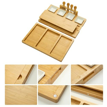 drmvalg Charcuterie Board Cheese Tray Set with Stainless Steel Knives, Slates and Bowls. Gift for Housewarming, Wedding Couple, Bridal Shower (cb001) - size: cb001