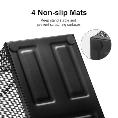 Comix Mesh Pen Pencil Holder Desk Organizer, 3 Compartment Wire Desktop Pen Pencil Cup Caddy Office Supplies Accessories for Home Office School, Black(2 Pack) - color: 3 Compartments-2pack