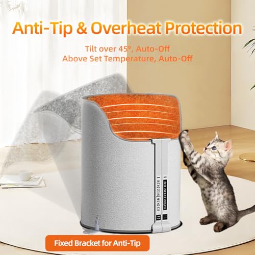 Under Desk Heater, 150W Quiet Foot Warmers for Feet with Detachable Foot Heating Pad, Graphene Radiant Heat Panel with Thermostat & Timer, Portable Energy-Saving for Office/Home chochoyah - color: Light Grey Cylindrical