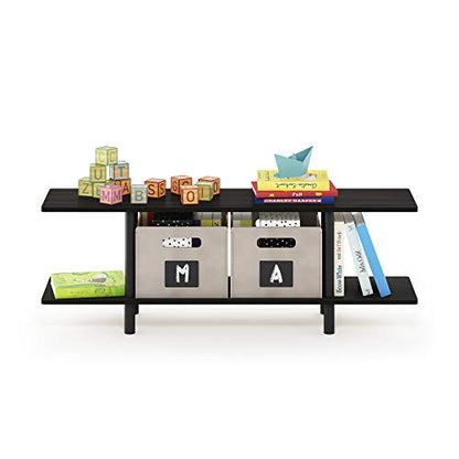 Furinno Turn-N-Tube 2-Tier Multipurpose Wide Shelf, Espresso/Black - color: Espresso/Black, style: 2-Tiers