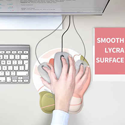 eulps Mouse Pad with Wrist Rest, Comfortable Computer Mousepad with Gel Wrist Support Smooth Surface and Non-Slip PU Base for Pain Relief, Laptop, Office & Home (Rose) - color: 01Rose
