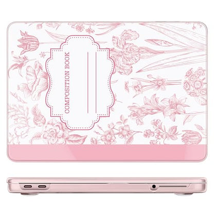DONGKE Compatible with MacBook Neo 13 Inch Case 2026 A3404 A18 Pro chip & Touch ID, Plastic Hard Shell with Keyboard Cover, Screen Protector & Dust Plugs, Blush Composition Book - color: Blush Composition Book