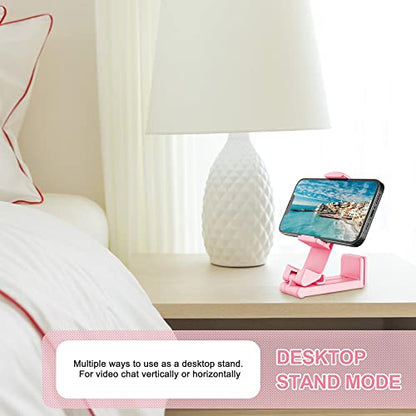 Perilogics Airplane Phone Holder Mount Universal in Flight Hands Free Viewing with Multi-Directional Dual 360 Degree Rotation (Pink) - color: Pink