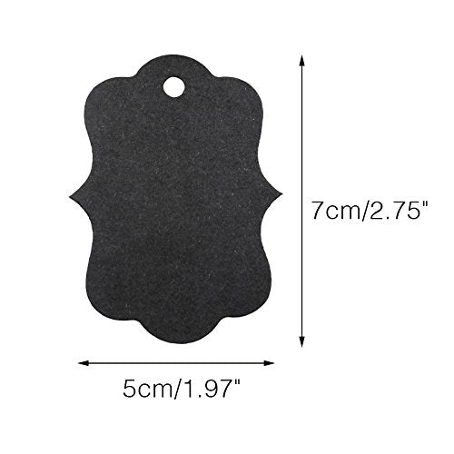 G2PLUS Blank Gift Tags with String, 100PCS Kraft Paper Hang Tags, Black Paper Gift Tag, 2.8X2 in Hanging Price Tag for Gifts Wrapping, DIY Arts & Crafts, Christmas, Merchandise - color: Black