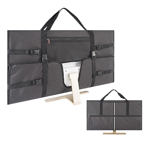 32" Monitor Travel Carrying Bag Compatible with Desktop AIO Computer | Dark Grey | Thick Foam Padding | Reinforced Carry Straps | For Desktop AIO Moving - color: Dark Gray