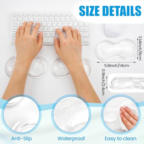 Foilswirl 8 Pack Silicone Gel Wrist Rest for Mouse Keyboard Employee Appreciation Gifts Ergonomic Clear Gel Wrist Rest Cushion, Mouse Support Pad Cool Hand Pillow for Colleagues Team Office Working