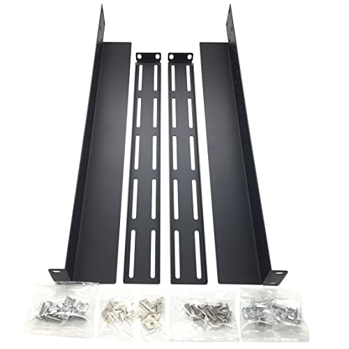 1U Universal 4-Post Rack Mount Server Shelf Rails for Dell Compaq HP IBM APC - 16-33 Inches Adjustable Depth-110 lbs Capacity (16-33" Rails)
