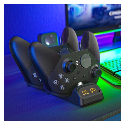 Controller Charger Dock for Switch 2 Pro, Nintendo Switch Pro, PS5 & Xbox Series X/S – Dual Fast Charging Station with LED Indicator, Type-C Adapter, Compact Stand