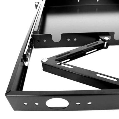 GlobalRack 1U Keyboard Drawer, 17.75" Depth, Extends to 27", Soft-Close | 1U keyboard drawer | 1U rack drawer | Soft-close damping | Foldable handle | Built-in cable management | Heavy-gauge stee