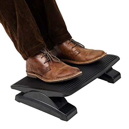 Mind Reader Foot Rest, Under Desk at Work, Ergonomic, Height Adjustable, Office, Plastic, Black - size: Plastic Foot Rest
